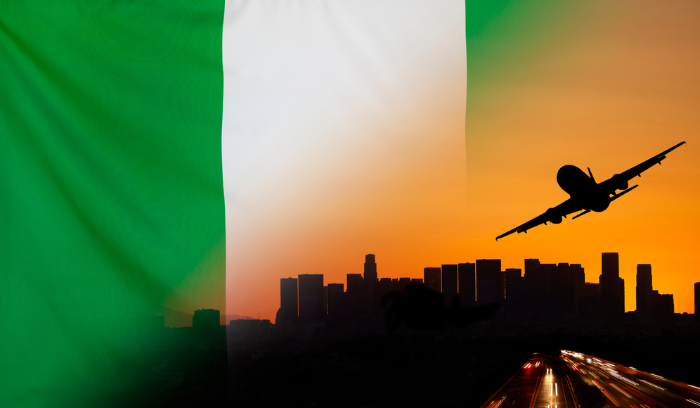 Nigeria fabric Flag Travel and Transport Concept